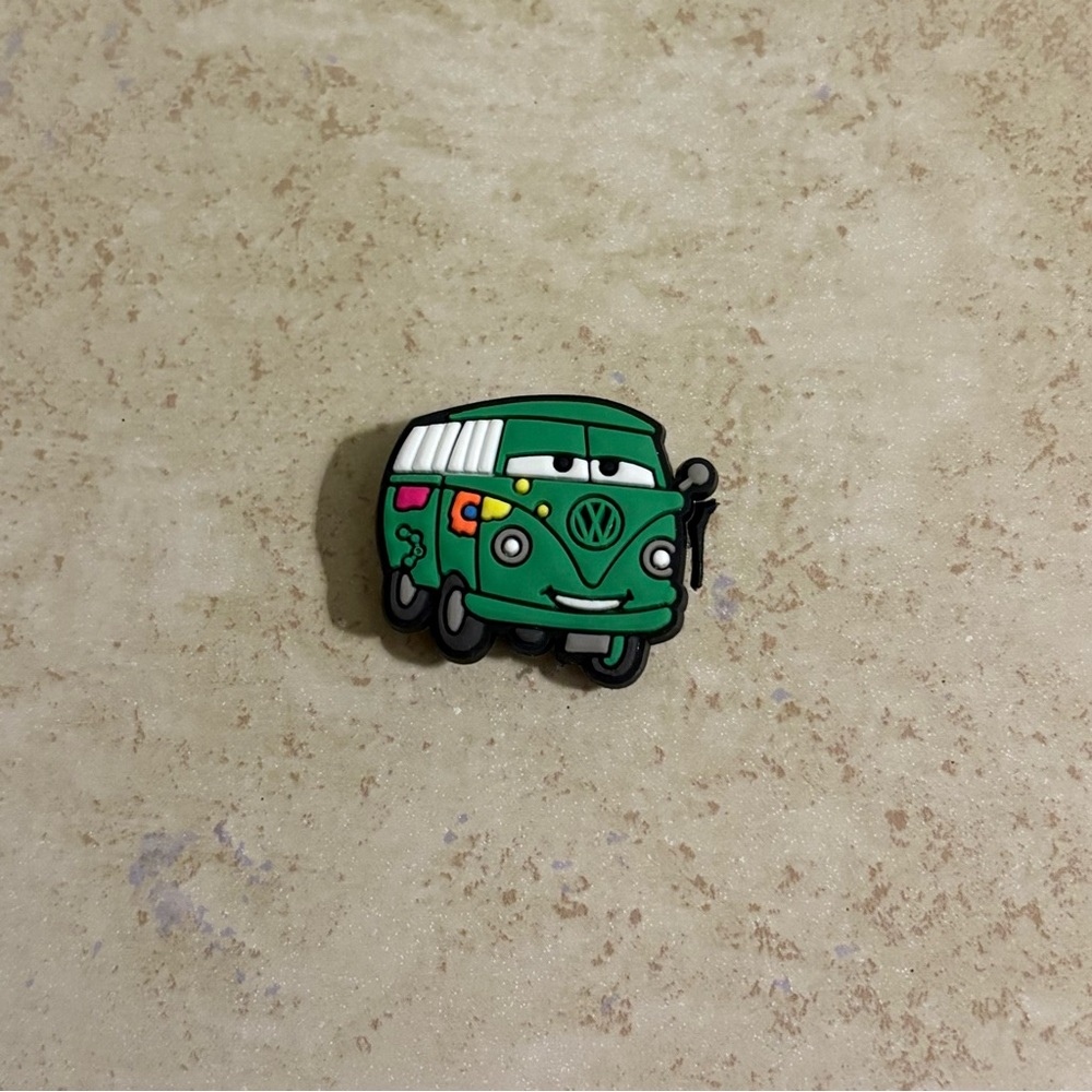 5/$15 CROCS jibbitz shoe charm Green Bus